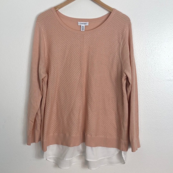 Calvin Klein Sweaters - Calvin Klein pink longsleeve sweater size XL